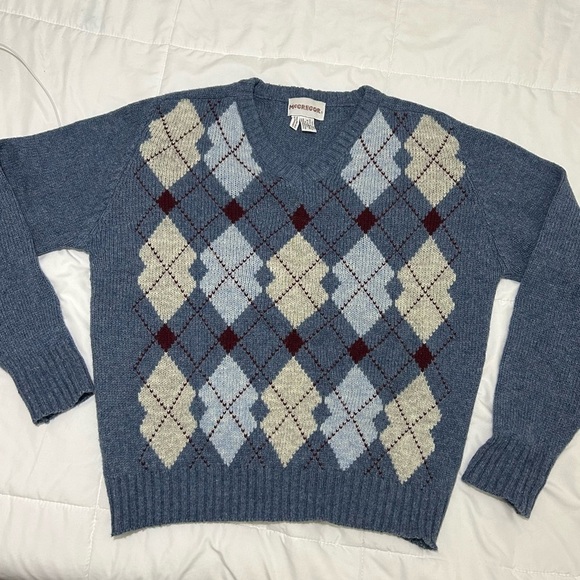 Vintage 90s chunking it Argyle McGregor sweater size XL - Picture 1 of 3